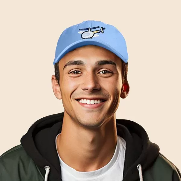 DALIX Helicopter Embroidered Dad Cap Cotton Baseball Hat Mens