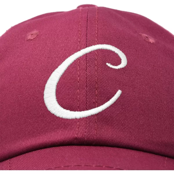 DALIX Initial Hat Letter C Womens Baseball Cap Monogram Cursive Embroider