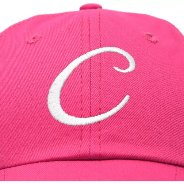 DALIX Initial Hat Letter C Womens Baseball Cap Monogram Cursive Embroider