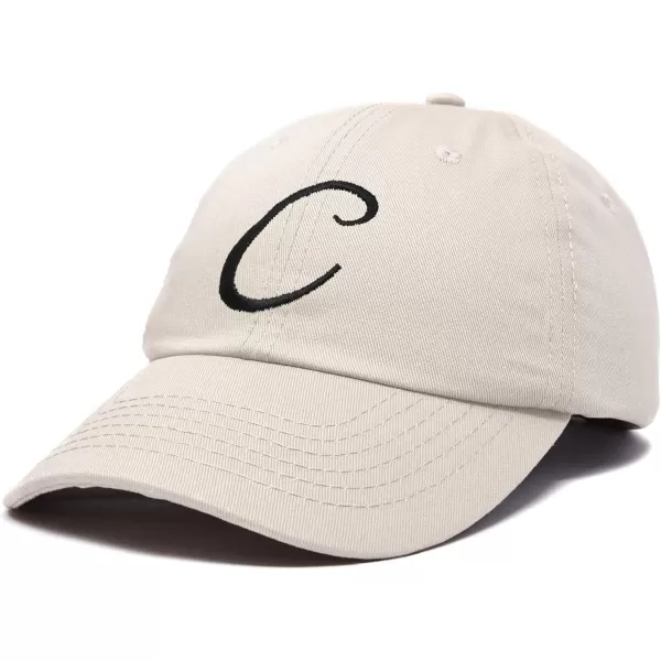 DALIX Initial Hat Letter C Womens Baseball Cap Monogram Cursive Embroider