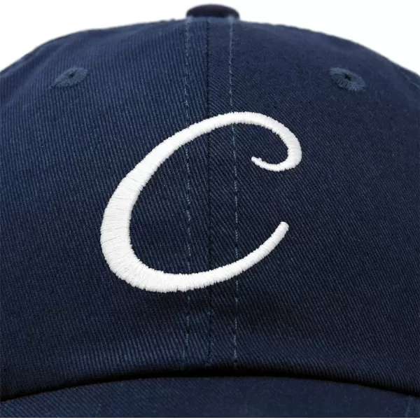 DALIX Initial Hat Letter C Womens Baseball Cap Monogram Cursive Embroider