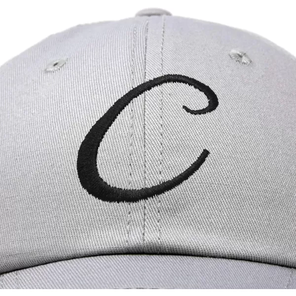 DALIX Initial Hat Letter C Womens Baseball Cap Monogram Cursive Embroider