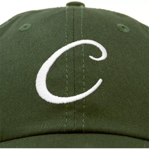 DALIX Initial Hat Letter C Womens Baseball Cap Monogram Cursive Embroider
