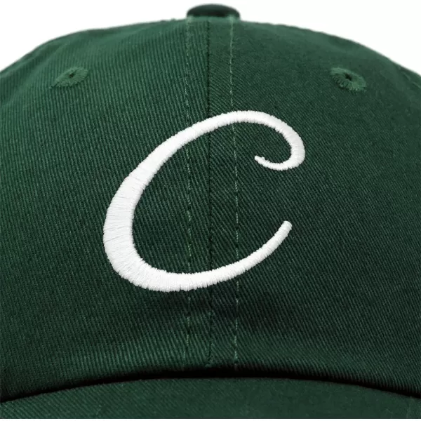 DALIX Initial Hat Letter C Womens Baseball Cap Monogram Cursive Embroider
