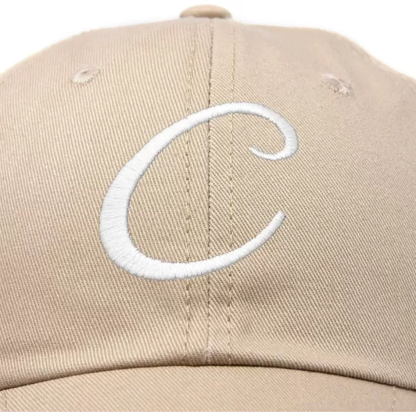 DALIX Initial Hat Letter C Womens Baseball Cap Monogram Cursive Embroider