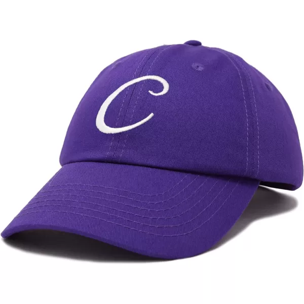 DALIX Initial Hat Letter C Womens Baseball Cap Monogram Cursive Embroider