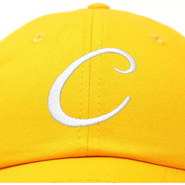 DALIX Initial Hat Letter C Womens Baseball Cap Monogram Cursive Embroider
