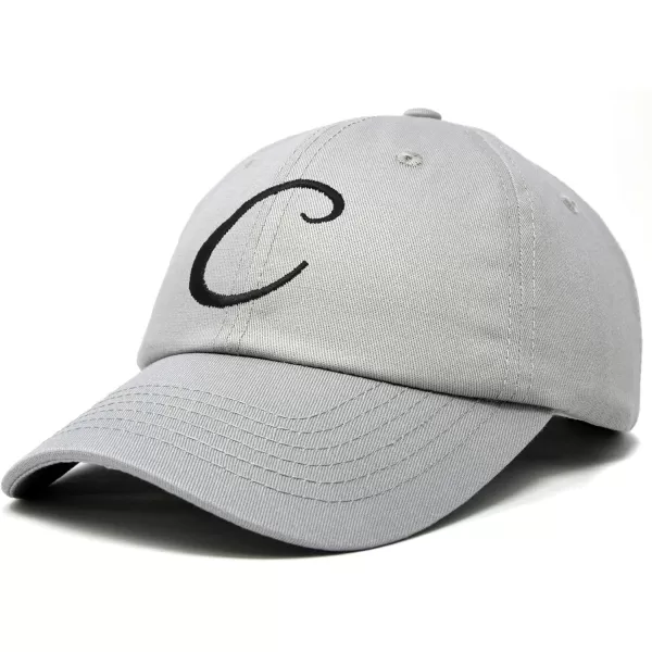 DALIX Initial Hat Letter C Womens Baseball Cap Monogram Cursive Embroider