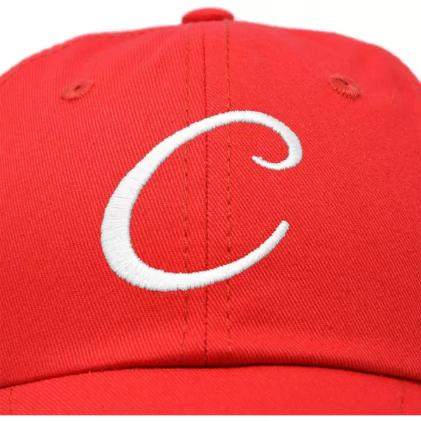DALIX Initial Hat Letter C Womens Baseball Cap Monogram Cursive Embroider