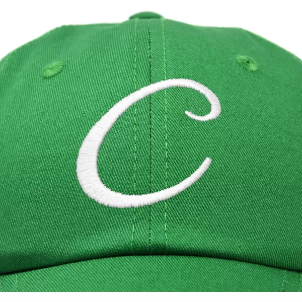 DALIX Initial Hat Letter C Womens Baseball Cap Monogram Cursive Embroider