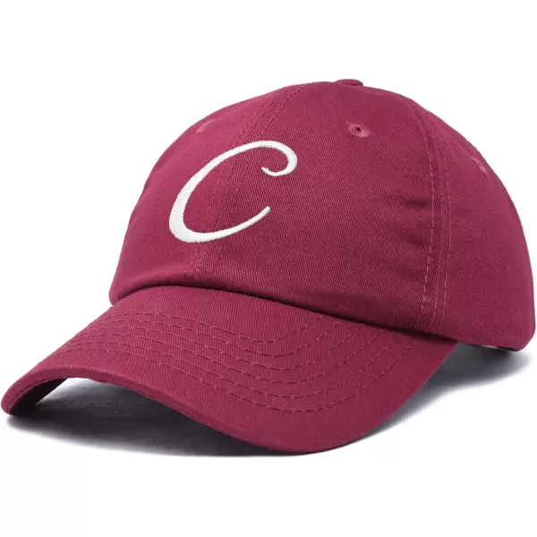 DALIX Initial Hat Letter C Womens Baseball Cap Monogram Cursive Embroider