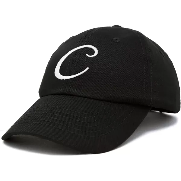 DALIX Initial Hat Letter C Womens Baseball Cap Monogram Cursive Embroider