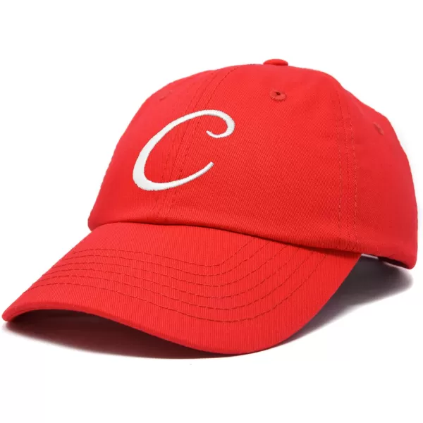 DALIX Initial Hat Letter C Womens Baseball Cap Monogram Cursive Embroider