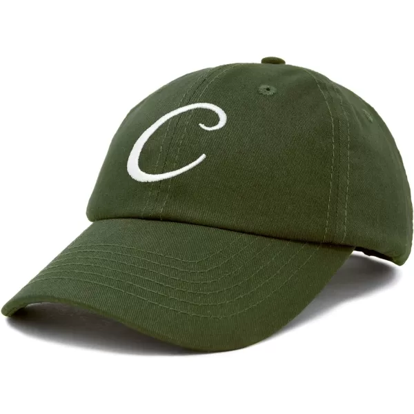 DALIX Initial Hat Letter C Womens Baseball Cap Monogram Cursive Embroider