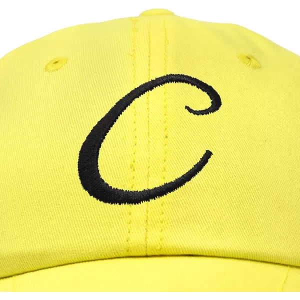 DALIX Initial Hat Letter C Womens Baseball Cap Monogram Cursive Embroider