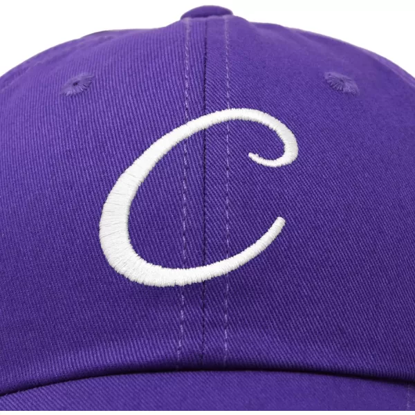 DALIX Initial Hat Letter C Womens Baseball Cap Monogram Cursive Embroider