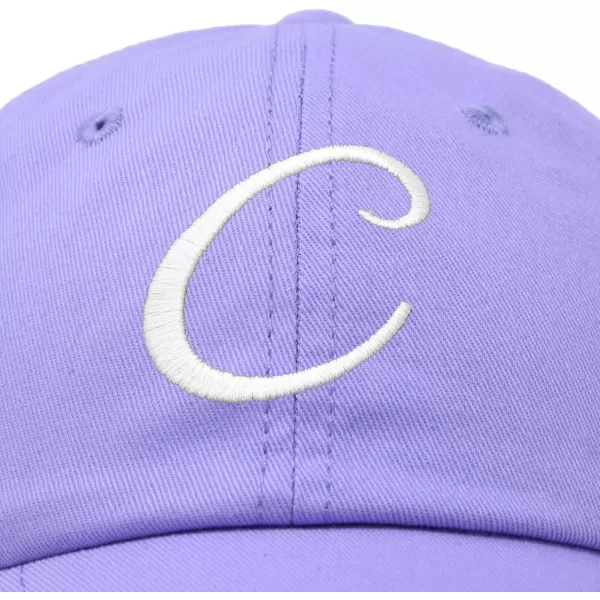 DALIX Initial Hat Letter C Womens Baseball Cap Monogram Cursive Embroider