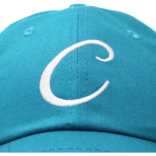DALIX Initial Hat Letter C Womens Baseball Cap Monogram Cursive Embroider