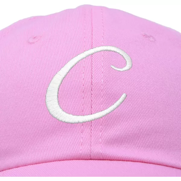 DALIX Initial Hat Letter C Womens Baseball Cap Monogram Cursive Embroider