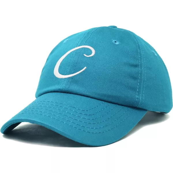 DALIX Initial Hat Letter C Womens Baseball Cap Monogram Cursive Embroider