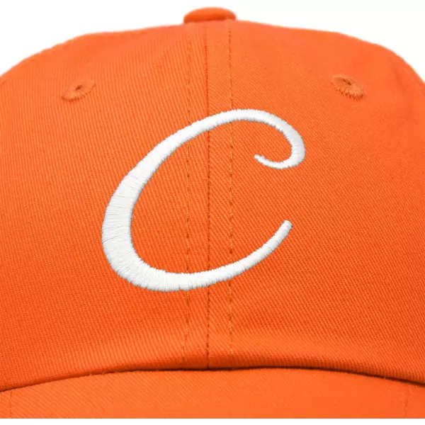 DALIX Initial Hat Letter C Womens Baseball Cap Monogram Cursive Embroider