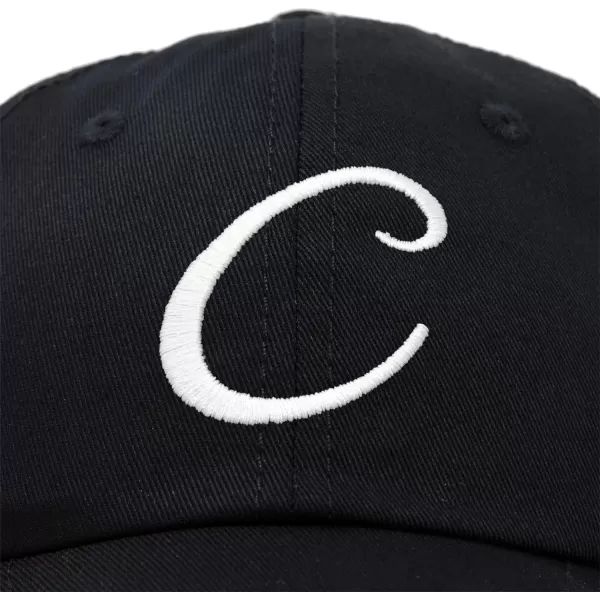 DALIX Initial Hat Letter C Womens Baseball Cap Monogram Cursive Embroider