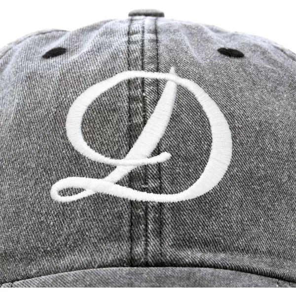 DALIX Initial Hat Letter D Vintage Womens Baseball Cap Monogram Embroidered
