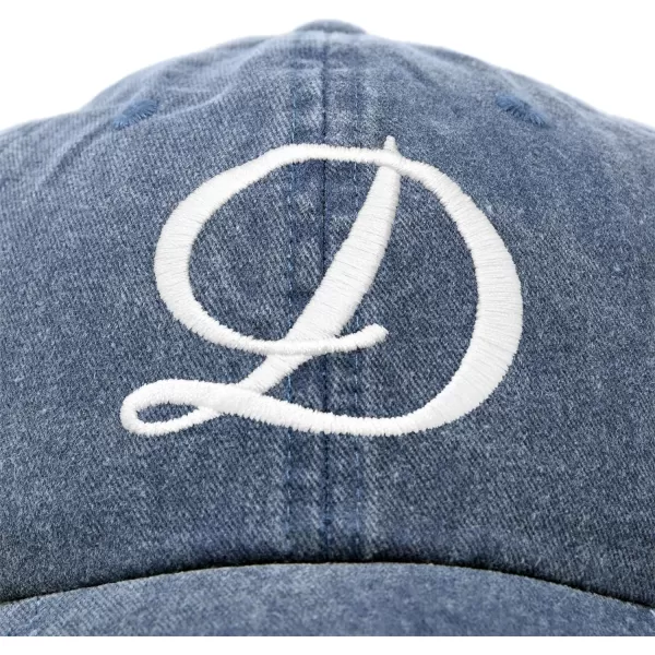 DALIX Initial Hat Letter D Vintage Womens Baseball Cap Monogram Embroidered