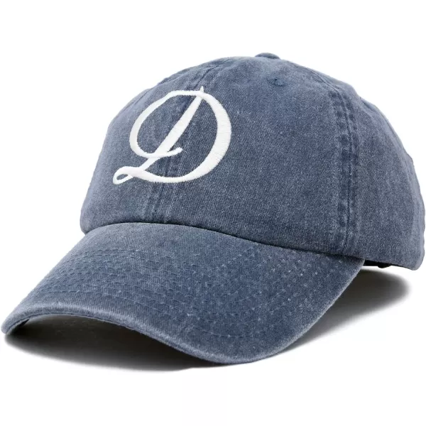 DALIX Initial Hat Letter D Vintage Womens Baseball Cap Monogram Embroidered