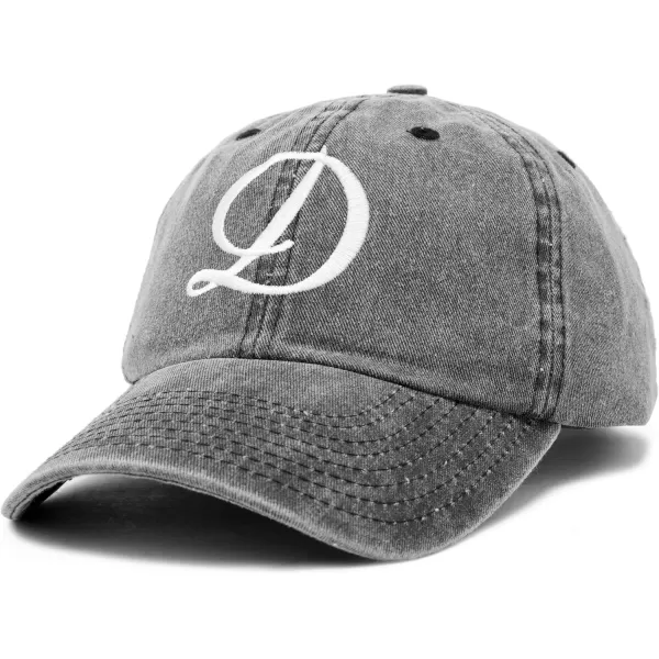 DALIX Initial Hat Letter D Vintage Womens Baseball Cap Monogram Embroidered