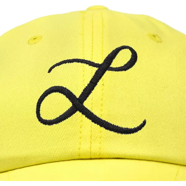 DALIX Initial Hat Letter L Womens Baseball Cap Monogram Cursive Embroider
