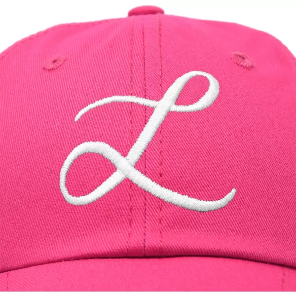 DALIX Initial Hat Letter L Womens Baseball Cap Monogram Cursive Embroider