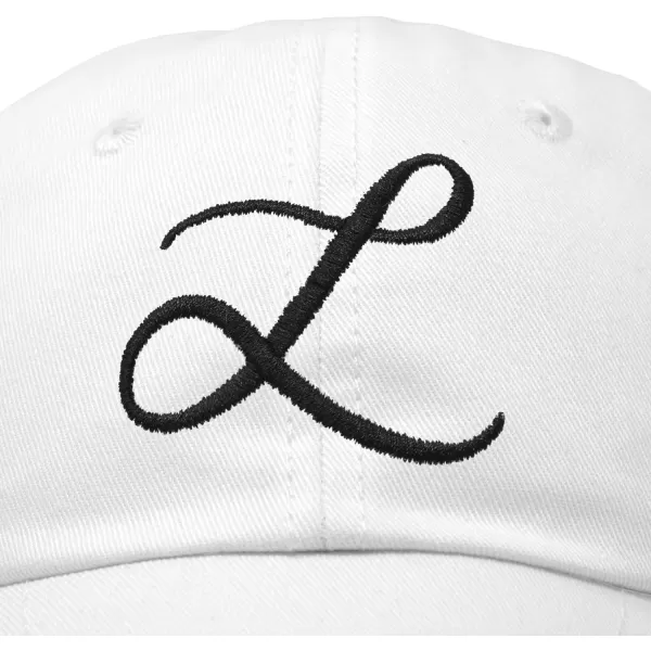 DALIX Initial Hat Letter L Womens Baseball Cap Monogram Cursive Embroider