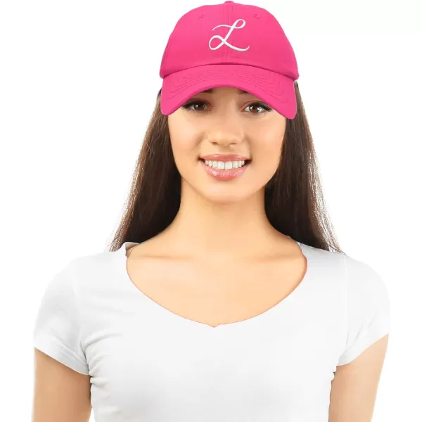 DALIX Initial Hat Letter L Womens Baseball Cap Monogram Cursive Embroider