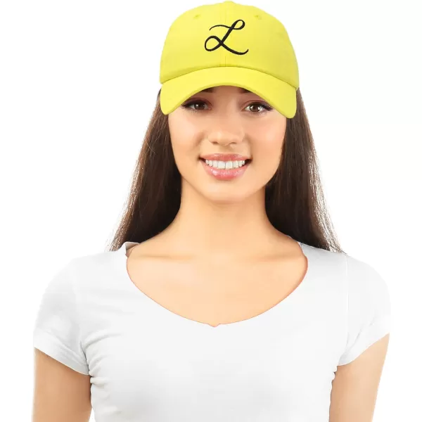 DALIX Initial Hat Letter L Womens Baseball Cap Monogram Cursive Embroider