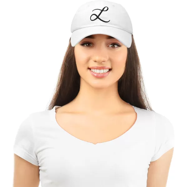 DALIX Initial Hat Letter L Womens Baseball Cap Monogram Cursive Embroider