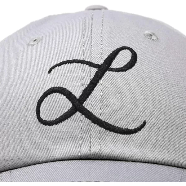 DALIX Initial Hat Letter L Womens Baseball Cap Monogram Cursive Embroider