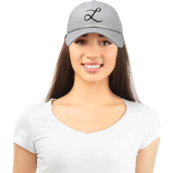 DALIX Initial Hat Letter L Womens Baseball Cap Monogram Cursive Embroider