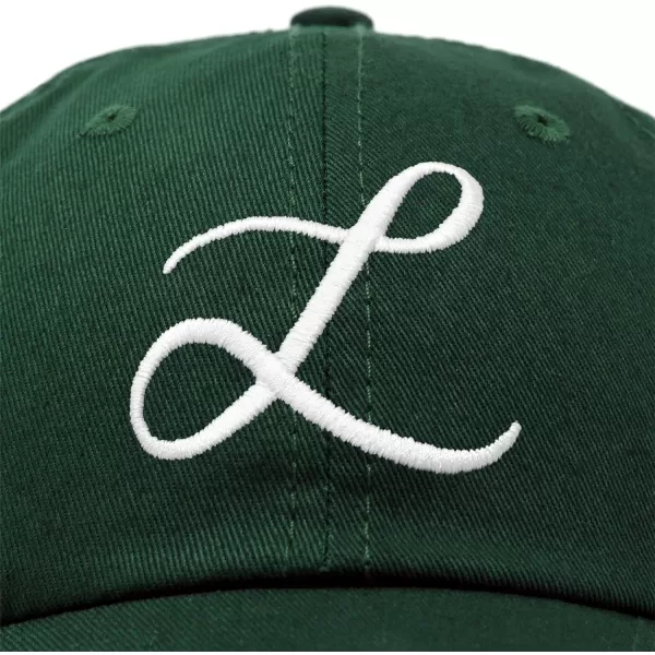 DALIX Initial Hat Letter L Womens Baseball Cap Monogram Cursive Embroider