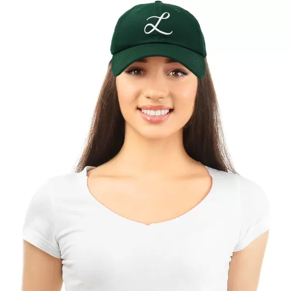 DALIX Initial Hat Letter L Womens Baseball Cap Monogram Cursive Embroider