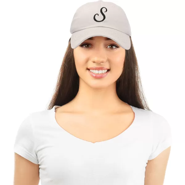 DALIX Initial Hat Letter S Womens Baseball Cap Monogram Cursive Embroider