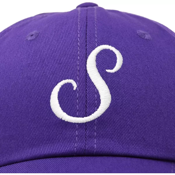 DALIX Initial Hat Letter S Womens Baseball Cap Monogram Cursive Embroider