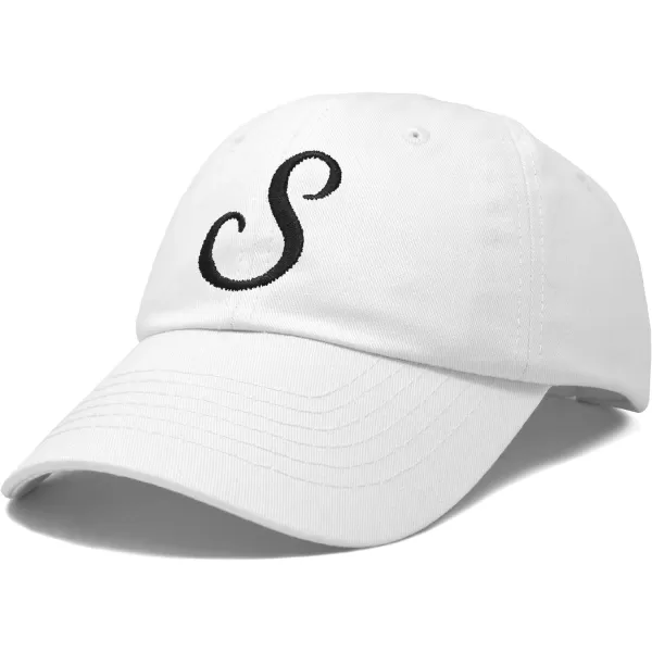 DALIX Initial Hat Letter S Womens Baseball Cap Monogram Cursive Embroider