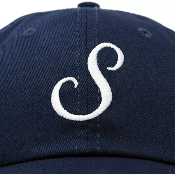 DALIX Initial Hat Letter S Womens Baseball Cap Monogram Cursive Embroider
