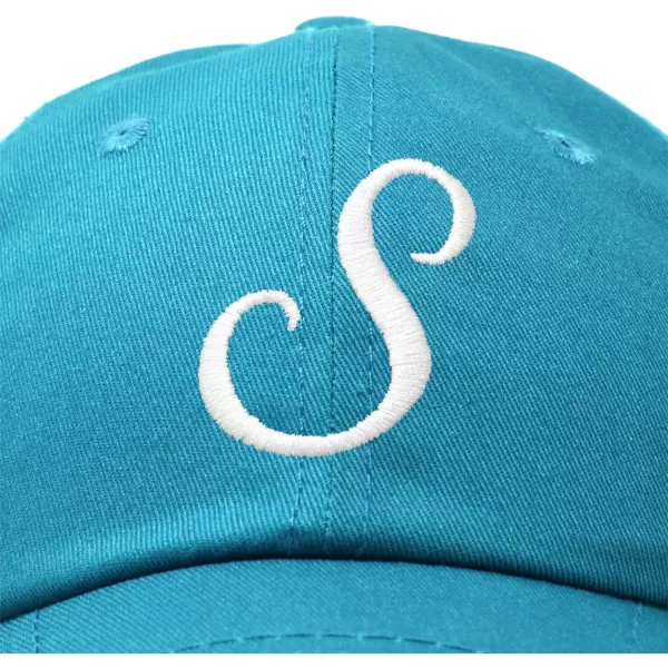 DALIX Initial Hat Letter S Womens Baseball Cap Monogram Cursive Embroider