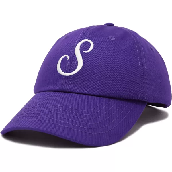 DALIX Initial Hat Letter S Womens Baseball Cap Monogram Cursive Embroider