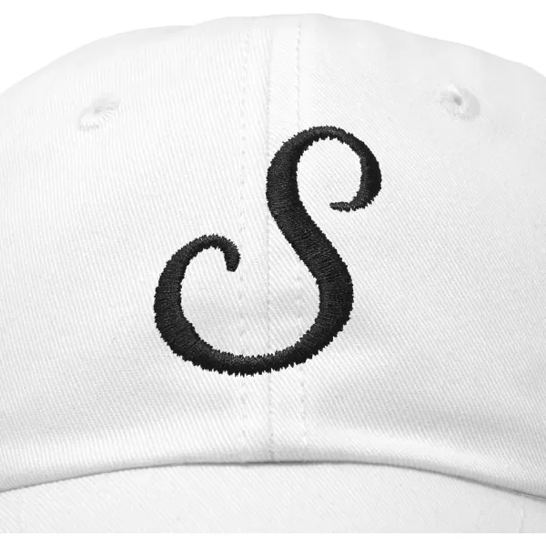 DALIX Initial Hat Letter S Womens Baseball Cap Monogram Cursive Embroider