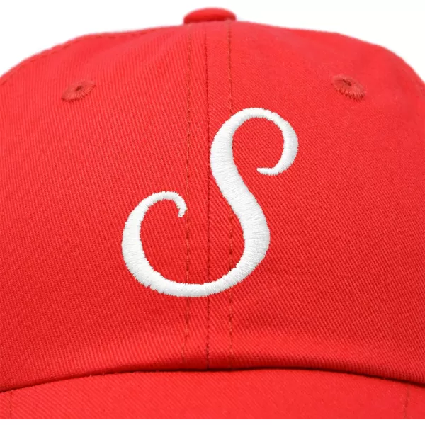 DALIX Initial Hat Letter S Womens Baseball Cap Monogram Cursive Embroider