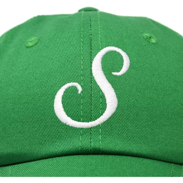 DALIX Initial Hat Letter S Womens Baseball Cap Monogram Cursive Embroider