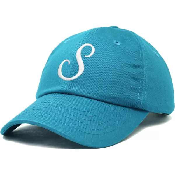DALIX Initial Hat Letter S Womens Baseball Cap Monogram Cursive Embroider